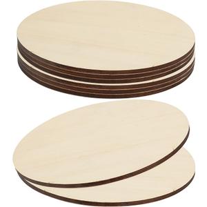 Sheutsan 8 PCS 10 Inch Round Basswood Circles, 1/4 Inch Thick Unfinished Wood Blank Rounds, 6mm Wooden Discs Cutouts for Painting Door Designs Furniture Decoration