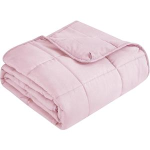 Topcee Weighted Blanket (3 lbs, 36" x 48") Cooling Throw Heavy Blanket for Sleeping Apply to 20-40 lbs, Soft Thick Breathable Blanket with Glass Bead, Easy Care (02-pink)