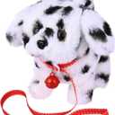 WorWoder Plush Teddy Toy Puppy Electronic Interactive Pet Dog - Walking, Barking, Tail Wagging, Stretching Companion Animal for Kids (Dalmatians)