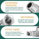 2 x GORAGUCHI 2PCS 304 Stainless Steel 90 Degree Barstock Street Elbow, 1/8 inch NPT Male Fitting to 1/8 inch NPT Male Fitting