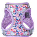 M Light Purple Flower Pattern Dog Harness and Leash Set,No Escape Easy Walk Puppy Harnesses for Training Walking，Breathable Adjustable Puppy Vest for Small Medium Dogs, Cats (Light Purple, M)