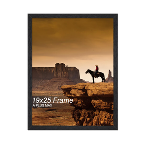 A PLUS MAX 19x25 Picture Frame, Black Engineered Wood Frame for 19 x 25 Inch Picture Poster Photo, Light Weight 19 by 25 Frame with Wood-grain for Wall - 3 Pack/Black/19 x25