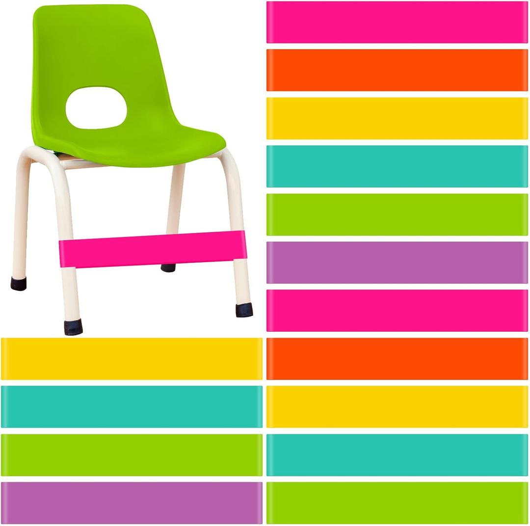 24 Pcs Classroom Chair Bands Fidget Chairs and Desks Bands ADHD Autism Tools Bounce Flexible Seating for Classroom(Neon Colors,1.1 mm)