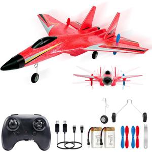 Fremego Su-27 RC Airplane,2.4GHz 2 Channel Remote Control Plane with Gyro Night Lights and 2 Batteries, Easy to Fly for Adults, Beginners and Kids Toy