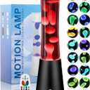 15.5" Liquid Motion Lamp 17 Color Changing Night Light with Remote, Classic LED Table Lamps for Kids Adults, Relaxing Nightlight for Bedroom Office Home Christmas Decor, Black