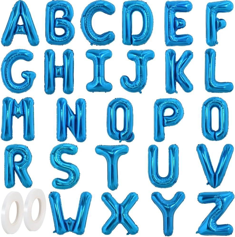 TONIFUL 16 Inch Blue Letter A-Z Balloons,Custom Phrase Mylar Foil Alphabet Letter DIY Personalized Phrase Banner for Birthday Anniversary Celebration Graduation Party Supplies Decoration (26 Pieces) TONIFUL 16 Inch Blue Letter A-Z Balloons,Custom Phrase Mylar Foil Alphabet Letter DIY Personalized Phrase Banner for Birthday Anniversary Celebration Graduation Party Supplies Decoration (26 Pieces)