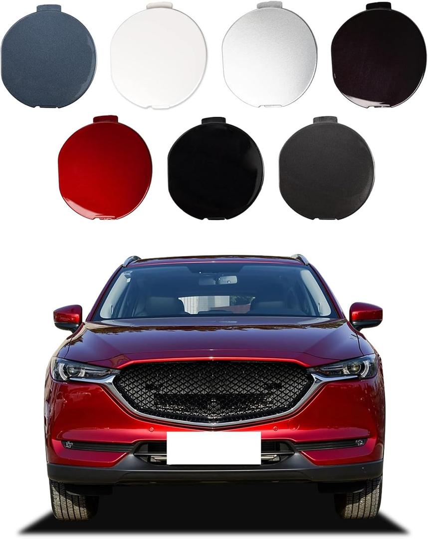 CZShiYue Front Bumper Tow Hook Cover Towing Eye Cap Fit for Mazda CX-5 2017 2018 2019 2020 2021 KB8A50A11 KB8A50A11BBB (White, Left Driver Side) Xinpinsai