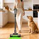 Cordless Vacuum Cleaner for DeWalt 20V Battery, 45KPA 400W Vacuum Cleaners for Home, Self-Standing Stick Vac w/LED Display, Anti-Tangle Lightweight Vacuum for Carpet, Floor, Car(Battery Not Included)