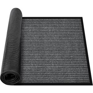 MYFAMIREA Commercial Floor Mat 2' x 3' Extra Large Front Door Industrial Rug Heavy Duty Brush Step Entrance Mat Weather Utility Rug with Non Slip Rubber Backing Low Profile for Entryway, Charcoal Grey