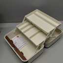 3-Layer Plastic Craft Lock Box Organizers and Storage, Portable Folding Tackle Box with Handle & Dividers, Multipurpose Case for Sewing, Art Supplies, Medicine Lock Box, Tools Lock Organizer