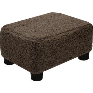 CAROLMADE Small Foot Stool Ottoman Footstool with Legs Under Desk Footrest for Living Room Bedroom and Office, Soft Brown