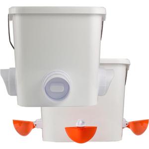 Automatic Chicken Feeder and Waterer Set Hanging Chicken Feeder No Waste Poultry Feeder 3 Gallon Water Feeder