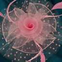 Cizoe Fascinator Hats for Women Tea Party Headband Kentucky Derby Wedding Flower Mesh Veil Fascinator (Pink)