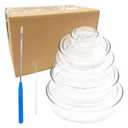 5Pcs Glass Petri Dishes with Lids, High Borosilicate Glass Petri Dish with A Inoculation Loop, Reusable Culture Dishes for Culture Plate Lab Science Experimen (30mm, 60mm,75mm,90mm100mm)