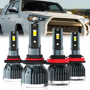 Fit For Toyota 4RUNNER 2006-2021 Light Bulbs, 9005 High Beam + H11 Low Beam, 4-Pack