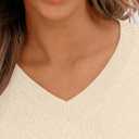 LILLUSORY V Neck Lightweight Sweaters for Women 2025 Fall Outfits Long Sleeve Knit Pullover Tops Trendy Fashion (L)