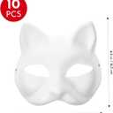 STOBOK 10pcs Blank Paper Mask Diy Adult Printable Masquerade Mask Blank Cat s Craft Face s Faces Paintable s Cats Furry Plain Animal Paintable White (White)