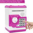 Cartoon Piggy Bank, Electronic Password Cash Coin Can Auto Scroll Paper Money Saving Box Gift for Kids (Pink)