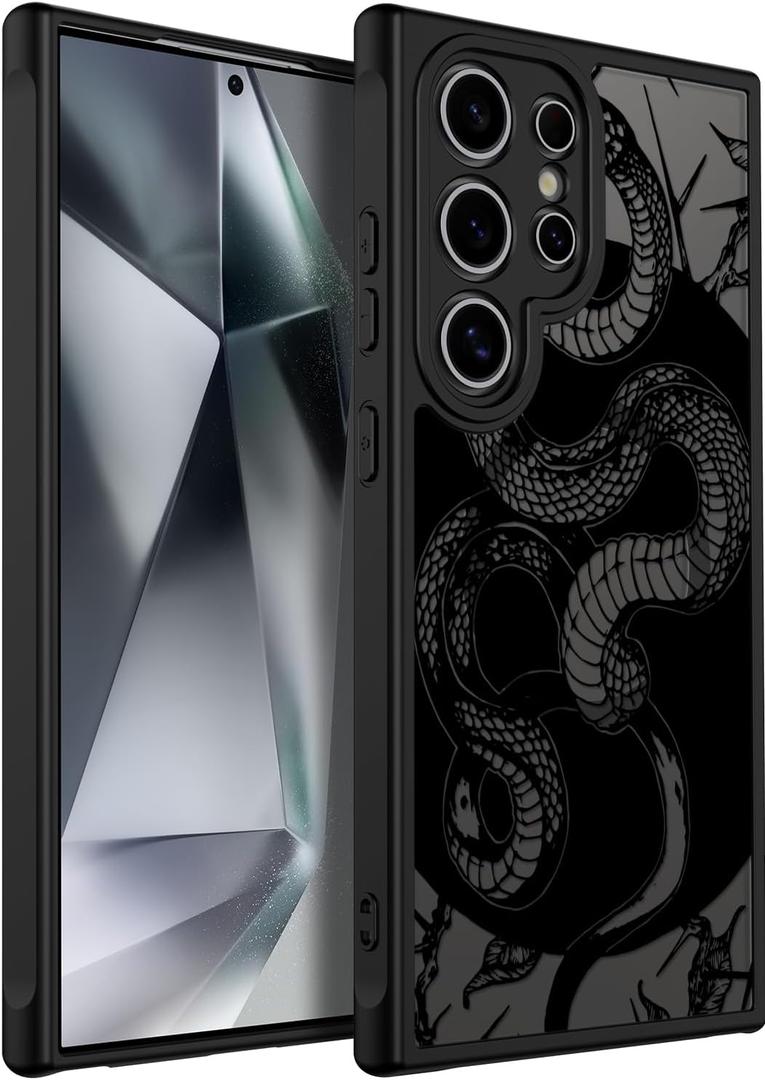 SEXYMOM Magnetic for Samsung Galaxy S24 Ultra Case - Wireless Charging Compatible,Cute Floral Design for Women and Girls,Slim Fit Translucent Matte Phone Case - King Cobra