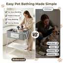 Dog Bathtub Dog Washing Station with Scrubber for Medium Dogs 135lbs or Two Small Pets, B4 Plus Foldable Dog Tub for Bathing and Grooming, Portable Collapsible Dog Shower Tub