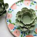 Boston International Stoneware Tealight Holder Decorations for Home Spa Meditation, 5.5", Sage Flower