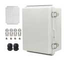 Outdoor Waterproof Electrical Box Junction Box Weatherproof IP67 ABS Plastic Enclosure Switch Router Project Box Electronics DIY Enclosure With Mounting Plate Wall Bracket Grey 8.6"x6.6"x4.3"