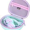 Tourmate Hard Travel Case for Riwbox CT-7 CT-7S / iClever HS01 / FosPower Cat Ear LED Light Kids Wireless Headphones, Protective Carrying Storage Bag (Purple&Green Box for Sale)