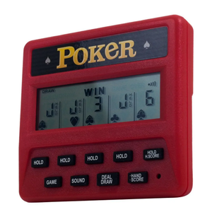 5-in-1 Hand Held Poker Game - Electronic Handheld Games for Adults Includes Draw, Deuces, Bonus, 2X and 2x2 Bonus - 3.9x3.4-Inch Pocket-Sized Travel Casino by Trademark Poker