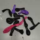 Pink and Purple Balloons,12 Inch Metallic Pink Purple Black and Silver Balloons with Ribbon, for Wedding Birthday Baby Shower Graduation Engagement Halloween Party Decorations