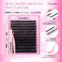 Yawamica Fluffier Lash Clusters Kit with Remover Wispy Cluster Eyelash Extensions 12-20mm Eyelash Clusters 200D Volume Lash Extension Kit D Curly Cluster Lashes with Bond and Seal Remover Tweezers