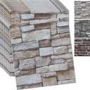 10PCS 3D Wall Panels Peel and Stick 3D Brick Wallpaper Peel and Stick Faux Stone Wall Panel Foam Brick Self-Adhesive Wallpaper (Rock,10pcs)