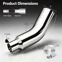 4" to 5" Exhaust Elbow Pipe Tip Polished 23'' Length Steel w/Clamp