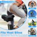 CDYWD Oversized Bike Seat for Men & Women Comfort, Extra Wide Bicycle Seat Cushion, Comfortable Soft Padded, Large Replacement Saddle for Peloton, Stationary Exercise Bike, Cruiser, City Bike, Ebike