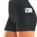 Pudolla Womens Swim Shorts High Waisted Bathing Bottom Shorts Tummy Control Board Swimsuit with Pockets (L)