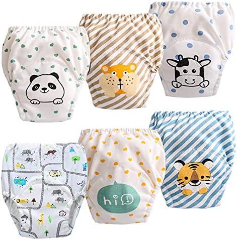 6 Pack Potty Training Pants for Boys Girls, Learning Designs Training Underwear Pants(3-4.5T)
