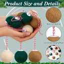SmoothNovelty 36 Pcs Christmas Felt Ball Ornaments Mini Wool Felt Balls 1.57 Inch Christmas Tree Hanging Decorations Brown Green Beige Pompom Decoration DIY
