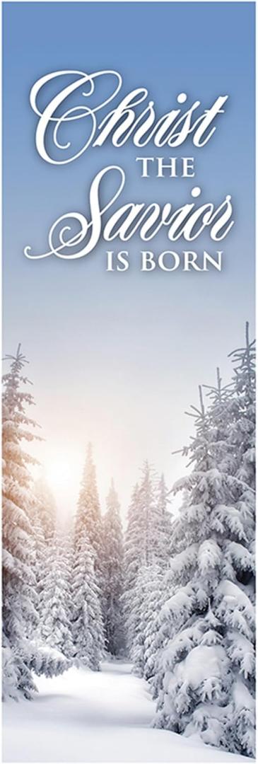 Christian Brands Christmas Banner – “Christ the Savior Is Born” Church Banner, 2' x 6'