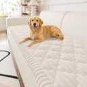 Smiry Pet Couch Covers for Dogs Washable, Non-Slip Fuzzy Couch Covers for 3 Cushion Sofa Pet Friendly, Soft Thick Furniture Protector Sofa Slipcover Mat for Dogs (White, 27.6" x 82.7")