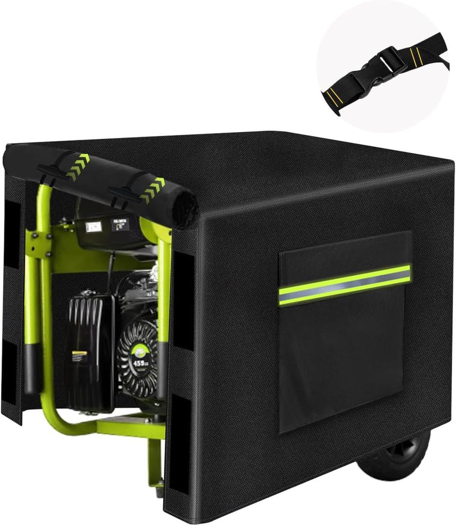 Outdoor Generator Cover While Running, 600D Polyester Waterproof Generator Covers for Outside Fade and Tear Resistant, All-weather Generator Enclosure 38”Lx28”Wx30”H (Black)