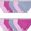 Fruit of the Loom Women's Cotton Blend Hi Cut Brief (8, 10 Pack - Colors May Vary)