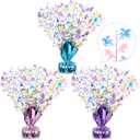 3 Pcs Unicorn Table Decorations Rainbow Metallic Gleam Foil Spray Centerpieces Unicorn Model Branches Leaf Glitter Plastic Spray Table Centerpieces for Party Birthday Graduation