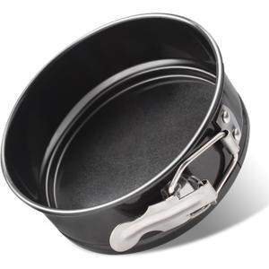 2 x Cheesecake Pan Set, 4/7/8/9 inch Nonstick Leakproof Springform Pan for Mini Cheesecakes, Pizzas, Quiches (Black, 4 inch)