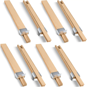 Maitys 2 Pcs Wood Drawer Slides Bottom Mount 20 x 1-1/16 x 3/4 Inch Vintage Basic Center Mount Drawer Glides for Old Furniture Dresser Replacement