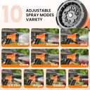 Retractable Garden Hose Reel, 1/2 in x 100 ft Wall Mounted Hose Reel Heavy Duty with 10-Function Sprayer Nozzle, Any Length Lock, Slow Return System, 180Swivel Bracke for Large Yard Lawn Car Washing