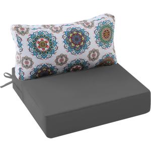 Outdoor Cushions for Patio Furniture 26.5x26.5, Outdoor Seat Cushions with Fade Resistant Waterproof Removable Cover, Replacement Deep Seat Couch Chair Cushion for Yard Garden Deck (Medium Grey)