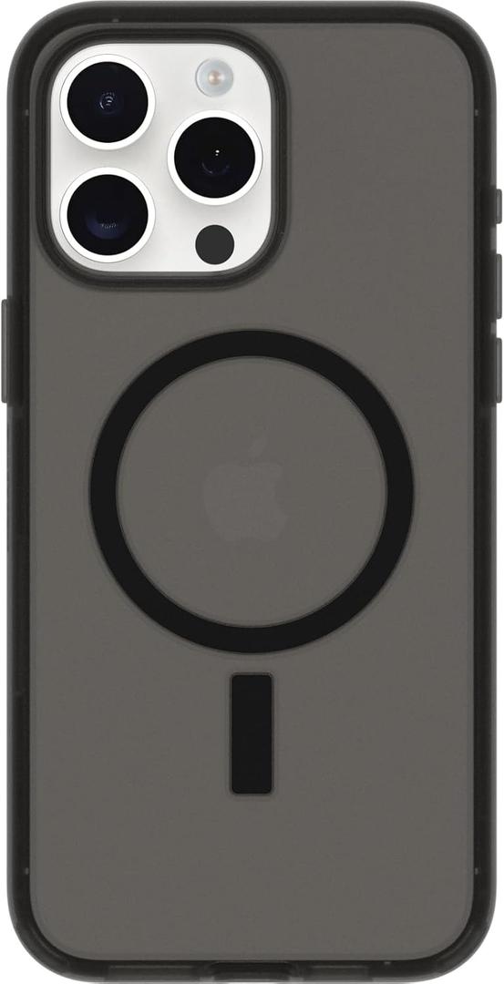 OtterBox Symmetry Series Soft Touch for MagSafe for iPhone 15 Pro Max - Dark Echo (Black), Sleek Rubber Design, Smooth Finish, Camera Bumpers, and Protective Screen Lip (Dark Echo)
