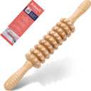 Xokocli Wood Massage Roller Wood Therapy Massage Tools Body Roller Cellulite Roller Fascia Blaster Muscle Roller Wooden Massager for Lymphatic Drainage, Maderoterapia, Pain Relief(White 9-Wheel)