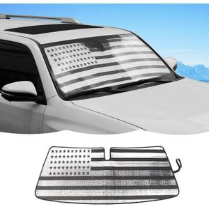 Windshield Sunshade Sun Shade Heat Shield Window Sun Visor Mat Compatible with Toyota 4Runner 2010-2023, US Flag