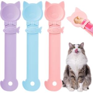 3 Pcs Cat Treat Spoon Squeeze, Cute Pet Feeder Spoon, Multi-Function Lickable Wet Food Dispenser for Liquid Snack Puree Pet Supplies