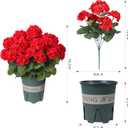 Geraniums Artificial Flowers for Outdoors, 2 Pack Potted Plants Fake Geranium Bush Realistic Fake Flowers Greenery UV Resistant Faux Flowers for Outdoor Planters Outside Gardens Front Door Indoor, Mix